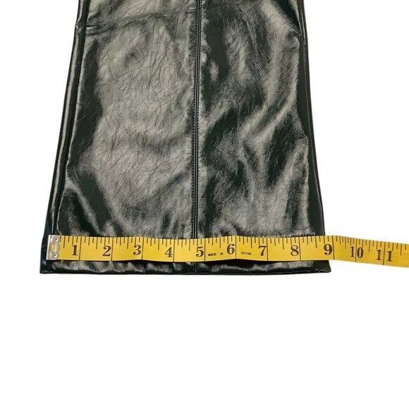 NWT 7 For All Mankind Womens Faux Leather Slim Boot Pant Size Medium Green - Picture 7 of 11